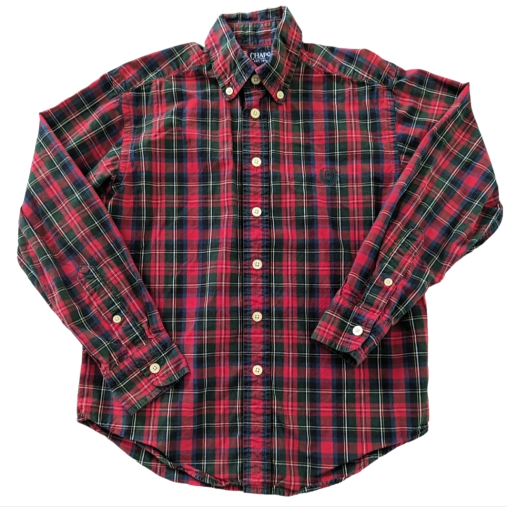 Chaps plaid Button Up shirt 8/10